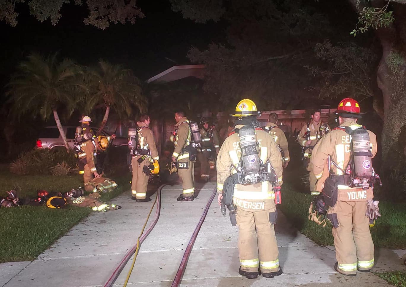 Seminole County Fire Department crews respond to a residential fire in Altamonte Springs on August 23