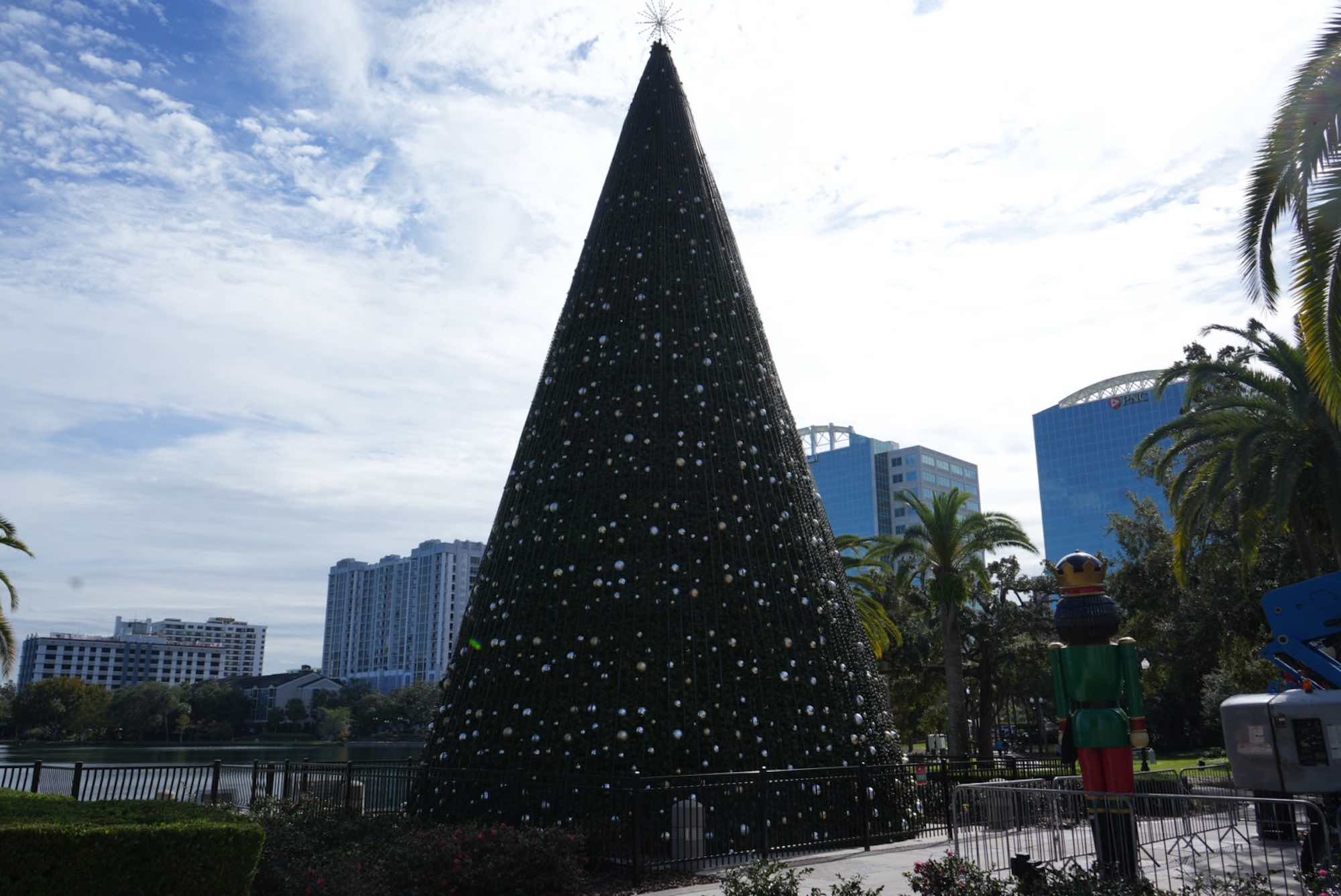 Tree lighting ceremony, Eola Wonderland Snowfall in downtown Orlando