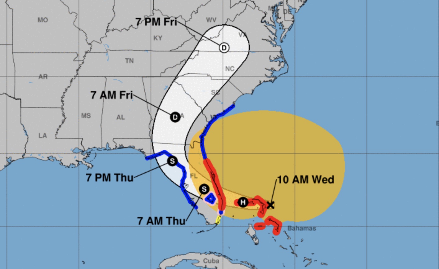 Tropical Storm Nicole as of 10 a.m. on November 9