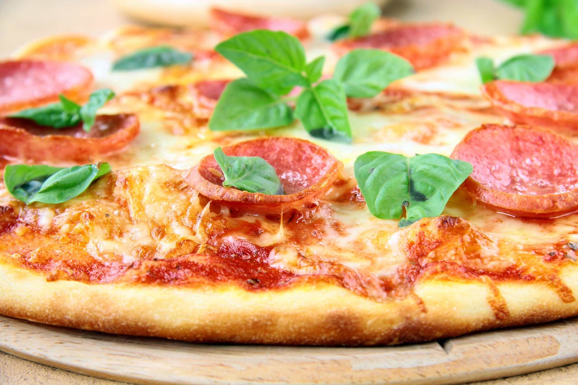 Pepperoni pizza closeup