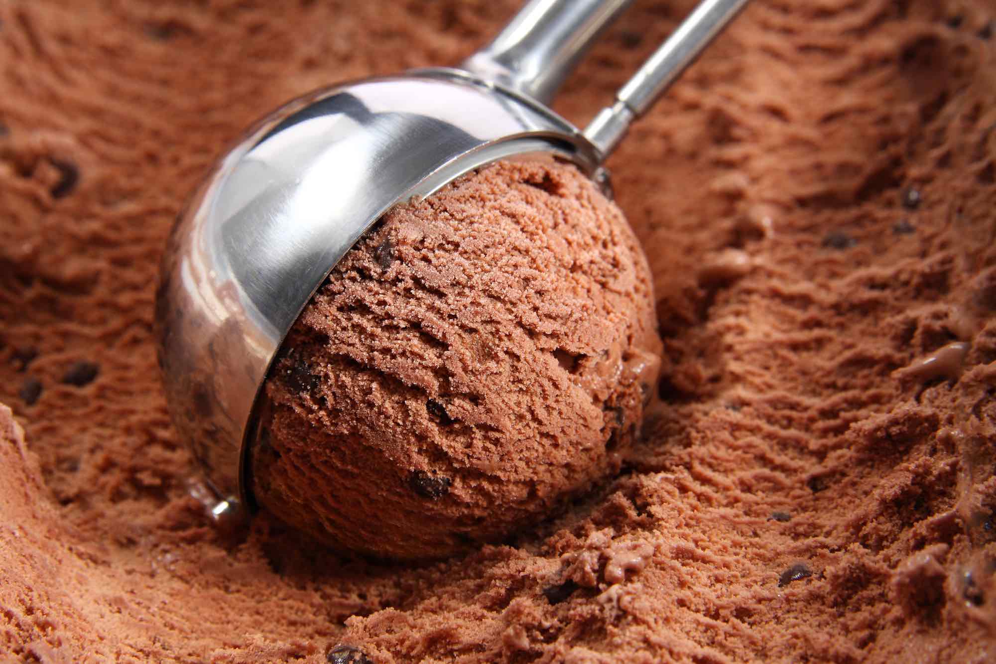 Chocolate ice cream scoop