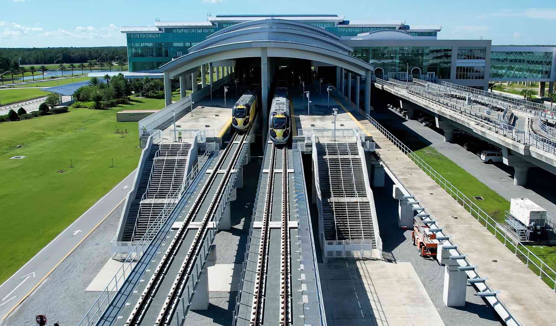 Brightline trains leaving Orlando Station (Photo: Brightline)