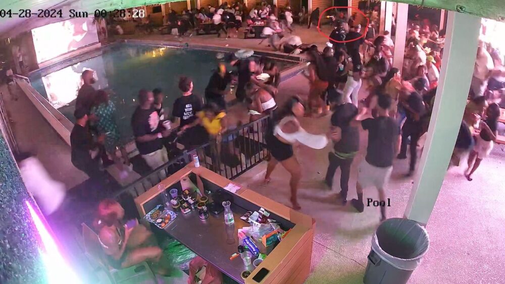 A gunman firing multiple shots into a crowd at Cabana Live in Sanford on April 28, 2024.