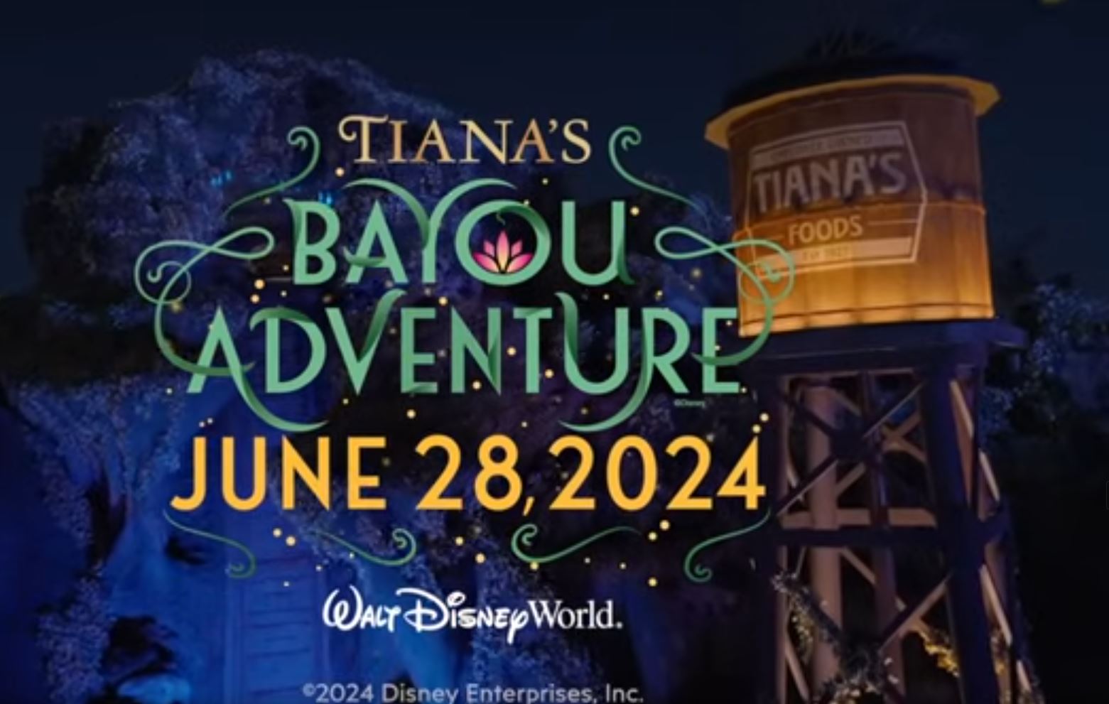 Tiana's Bayou Adventure opens June 28, 2024 (photo by Disney Parks)