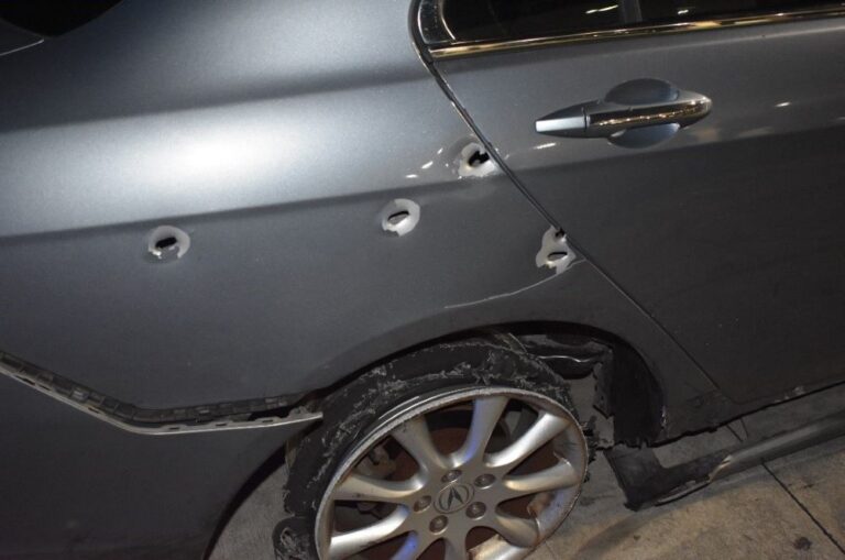 A car was shot multiple times by another driver during a road rage incident that occurred on I-4 in Volusia County on July 1, 2024. (Photo: Florida Highway Patrol)