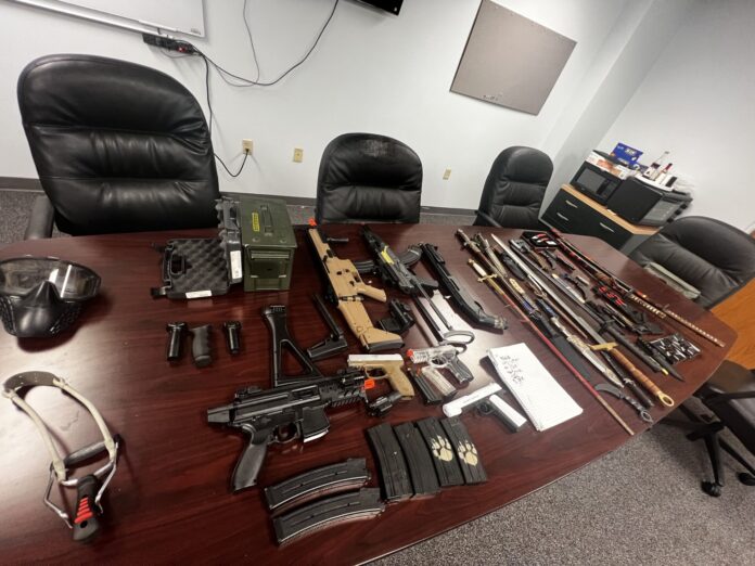 Multiple weapons were confiscated from an 11-year-old student's home following his arrest for allegedly threatening to conduct a shooting at two local middle schools. (Photo: Volusia County Sheriff's Office)