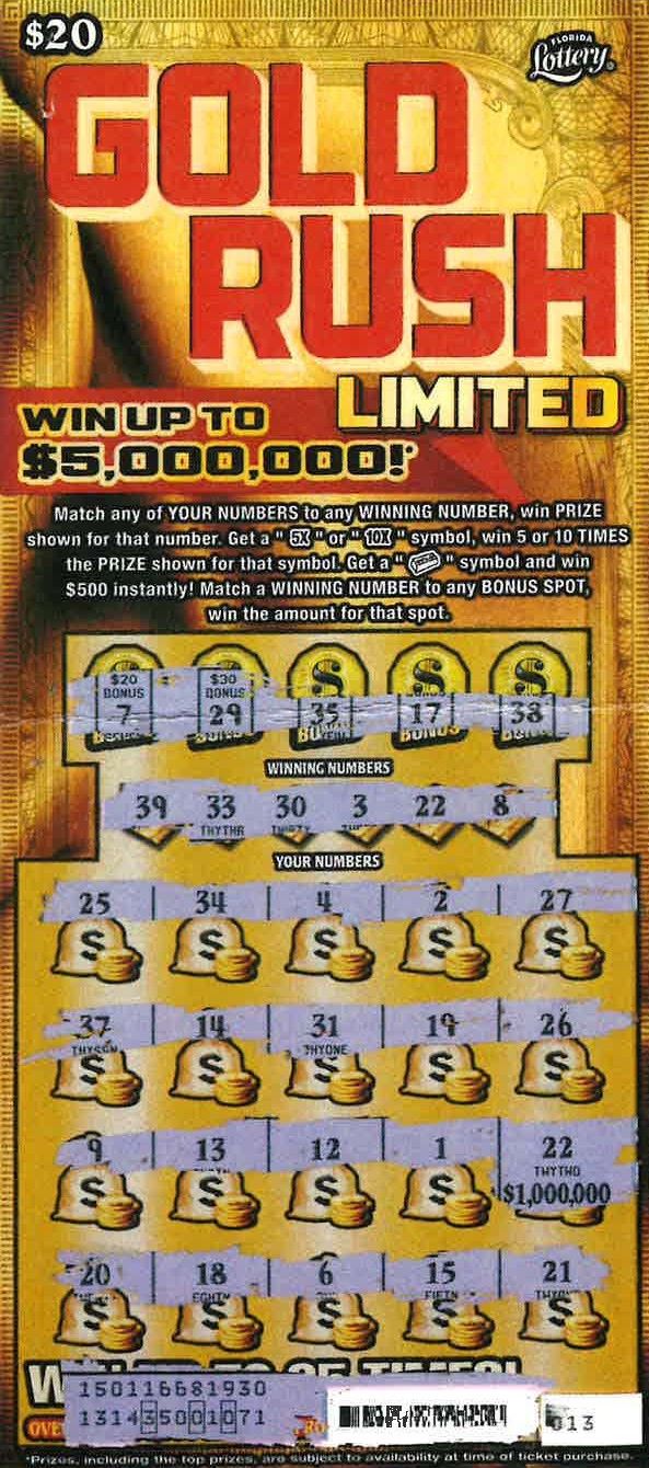 The $1 million winning scratch-off ticket was purchased at a Wawa in Orlando. (Photo: Florida Lottery)