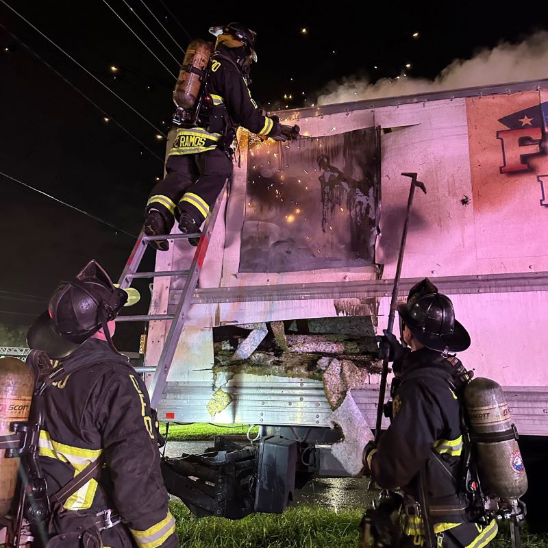 Firefighters quickly extinguished a box truck fire on September 15, 2024. photo by Orlando Fire Dept