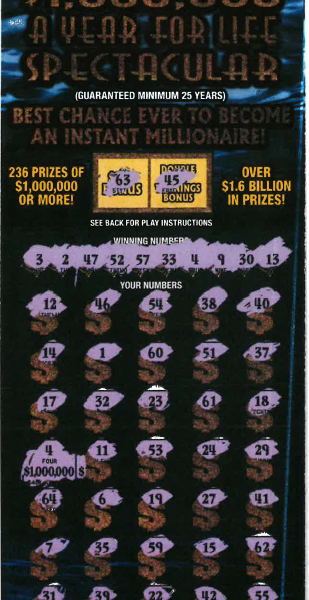 An Orlando man won a $1 million prize from this scratch-off ticket, which was purchased at a local Circle K. (Photo: Florida Lottery)