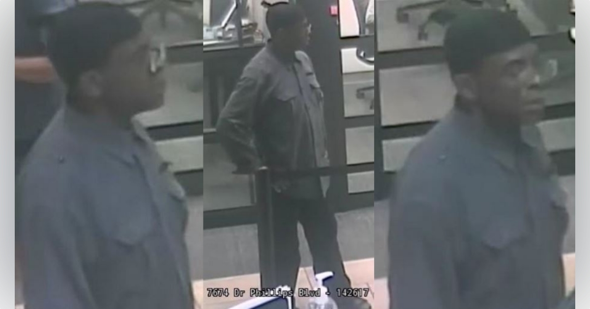 This man is wanted by local authorities in connection with a robbery that occurred at an Orlando bank on November 20, 2024. (Photos: Orange County Sheriff's Office)