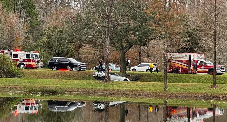 A driver was killed on December 30, 2024, after he lost control of his car and struck a tree on Town Center Boulevard in Orlando. (Photo: Facebook)