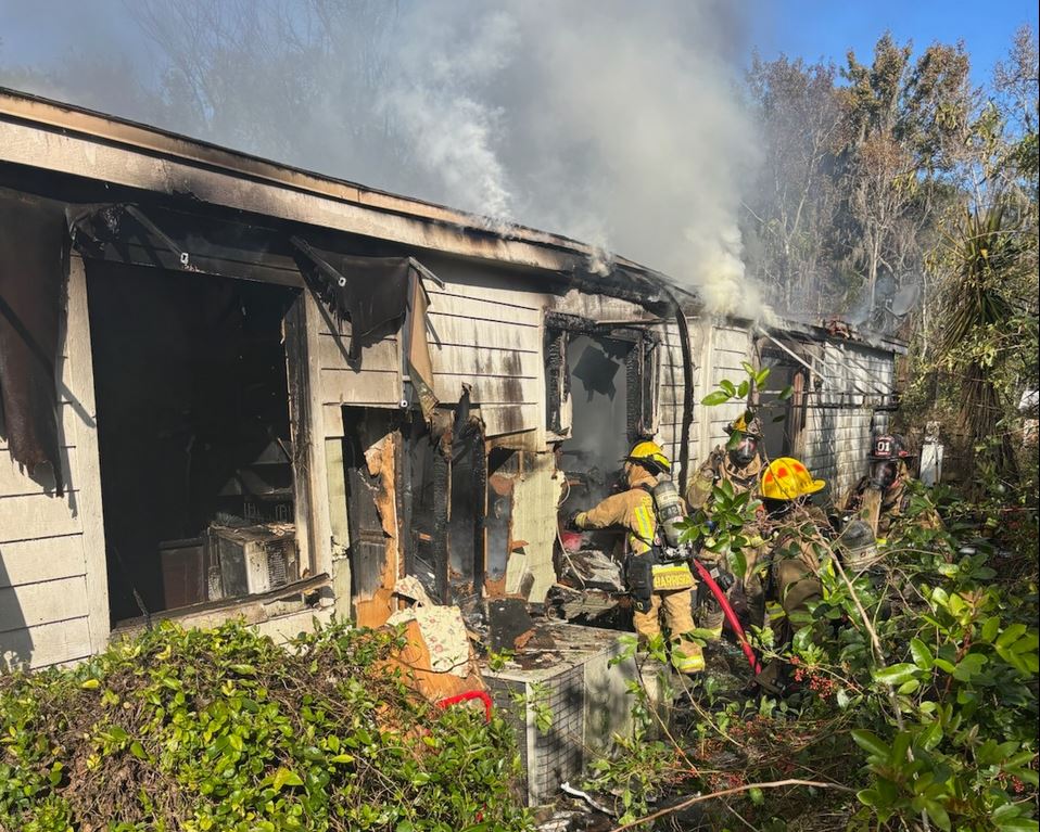 Seminole County firefighters combating a house fire in Oviedo on January 4, 2025. (Photo: Seminole County Fire Department)